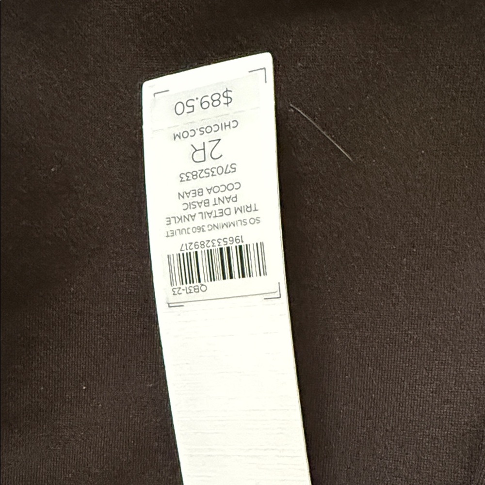 Chico's Rich Brown Ankle Pant NWT - Picture 2 of 5